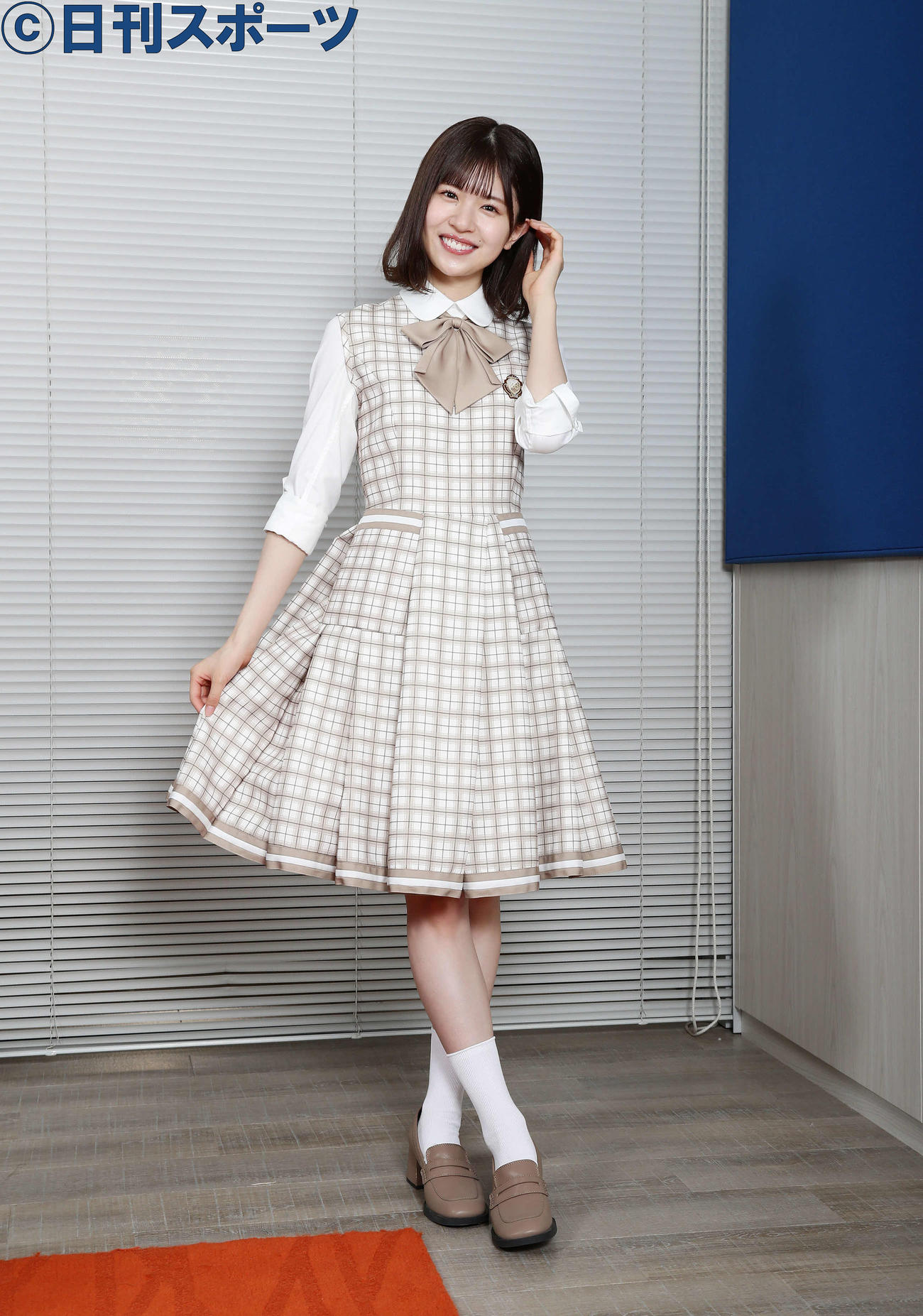 ファンの方はもとより、視聴者の方にもハッピーパワーを届けたいと、話す松田好花（撮影・丹羽敏通）