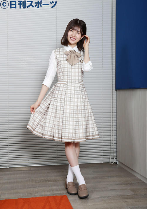 ファンの方はもとより、視聴者の方にもハッピーパワーを届けたいと、話す松田好花（撮影・丹羽敏通）
