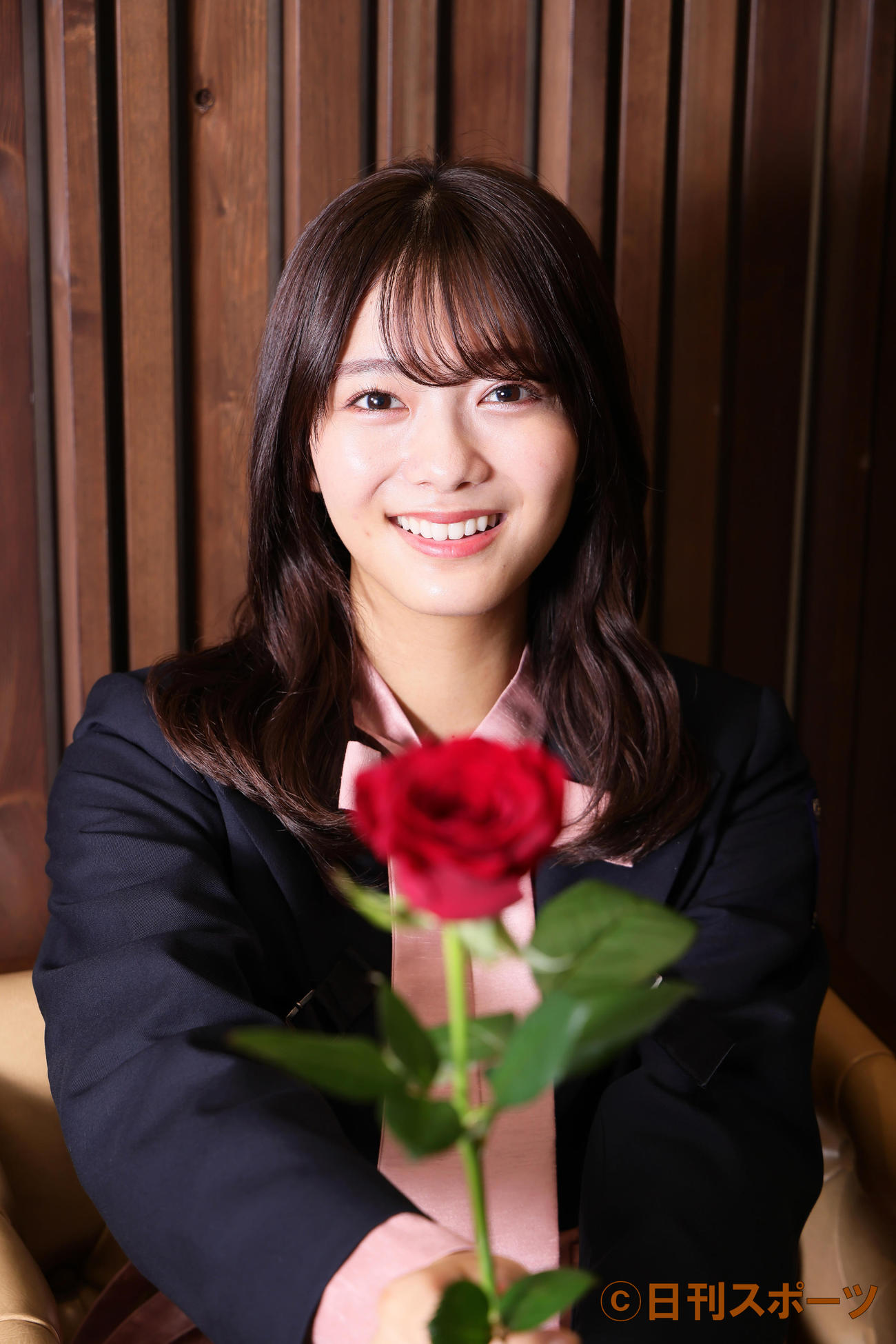 新曲「流れ弾」でセンターを務める櫻坂46田村保乃（撮影・足立雅史）