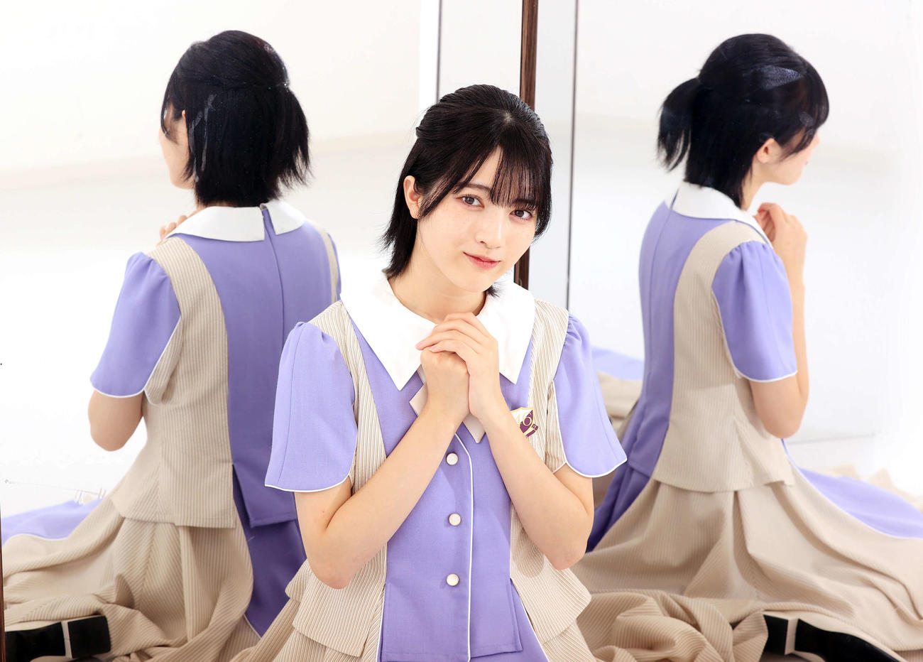 シングル初選抜の乃木坂46林瑠奈。芯の強さを秘めた澄んだ瞳が印象的だ（撮影・浅見桂子）