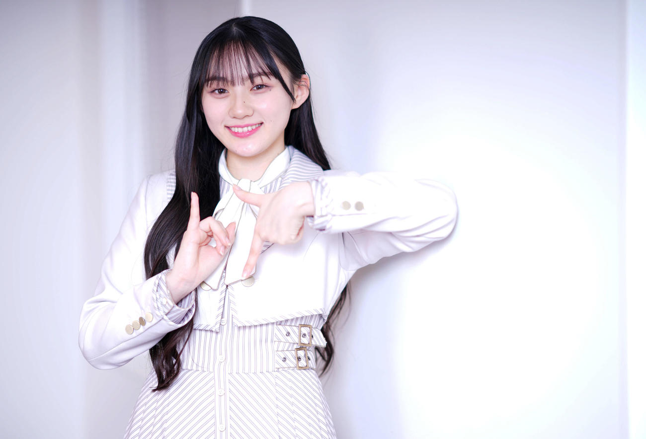 新曲のセンターを務める乃木坂46川﨑桜はかわいいらしさと凜（りん）とした落ち着いた雰囲気を併せ持つ（撮影・垰建太）
