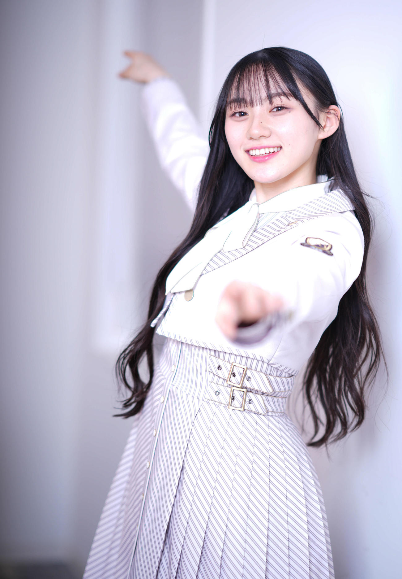 新曲のセンターを務める乃木坂46川﨑桜はかわいいらしさと凜（りん）とした落ち着いた雰囲気を併せ持つ（撮影・垰建太）