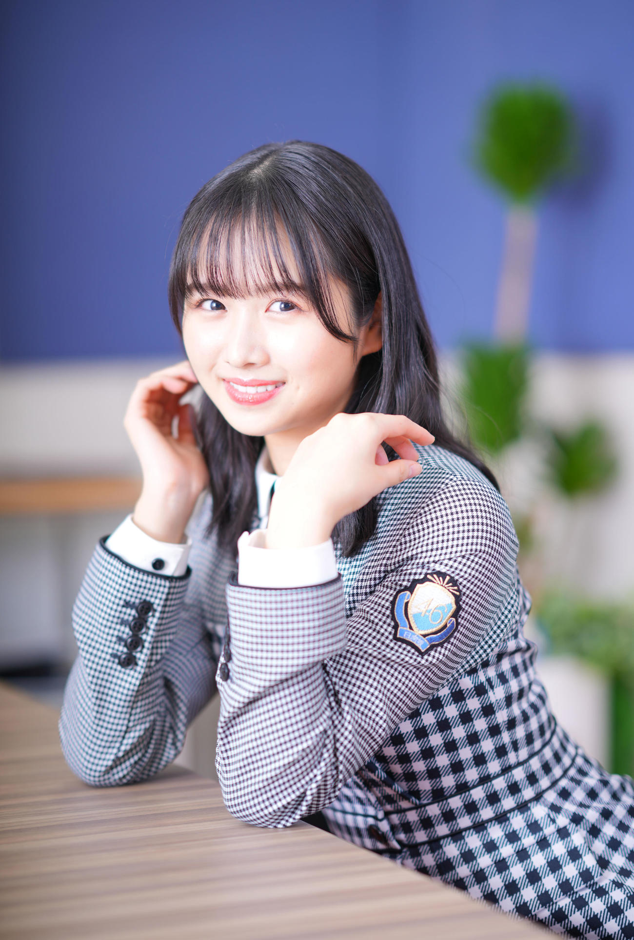 おっとりした雰囲気から見せる愛らしい笑顔が魅力的な日向坂46上村ひなの（撮影・垰建太）