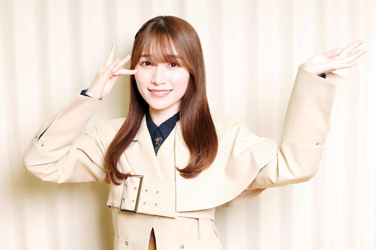 新曲「桜月」でセンターを務め、さらなる輝きを見せる櫻坂46守屋麗奈（撮影・宮地輝）