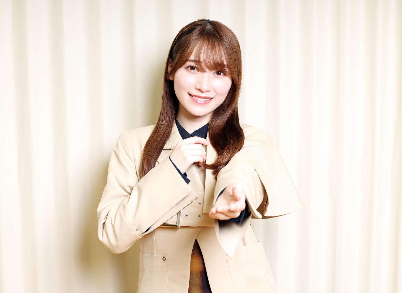 バラエティーでも活躍。グループ内でも貴重な存在の櫻坂46守屋麗奈（撮影・宮地輝）