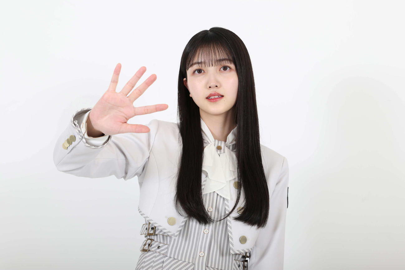 新曲のセンターを初めて担う乃木坂46の久保史緒里（撮影・丹羽敏通）