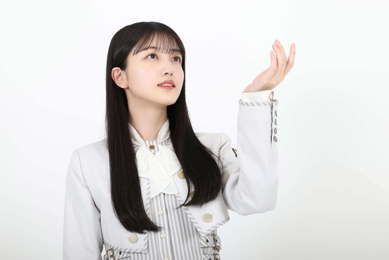 新曲のセンターを初めて担う乃木坂46の久保史緒里（撮影・丹羽敏通）