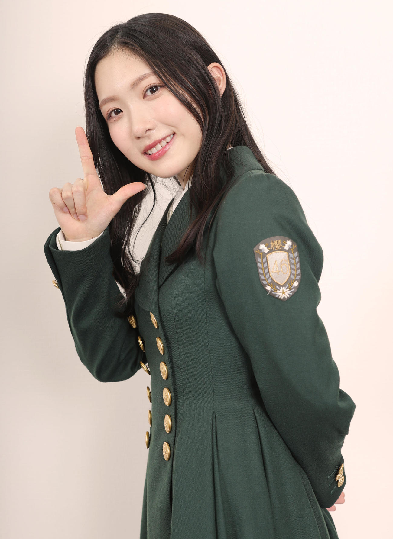 ラヴィット！ポーズをとる櫻坂46の谷口愛季（撮影・野上伸悟）