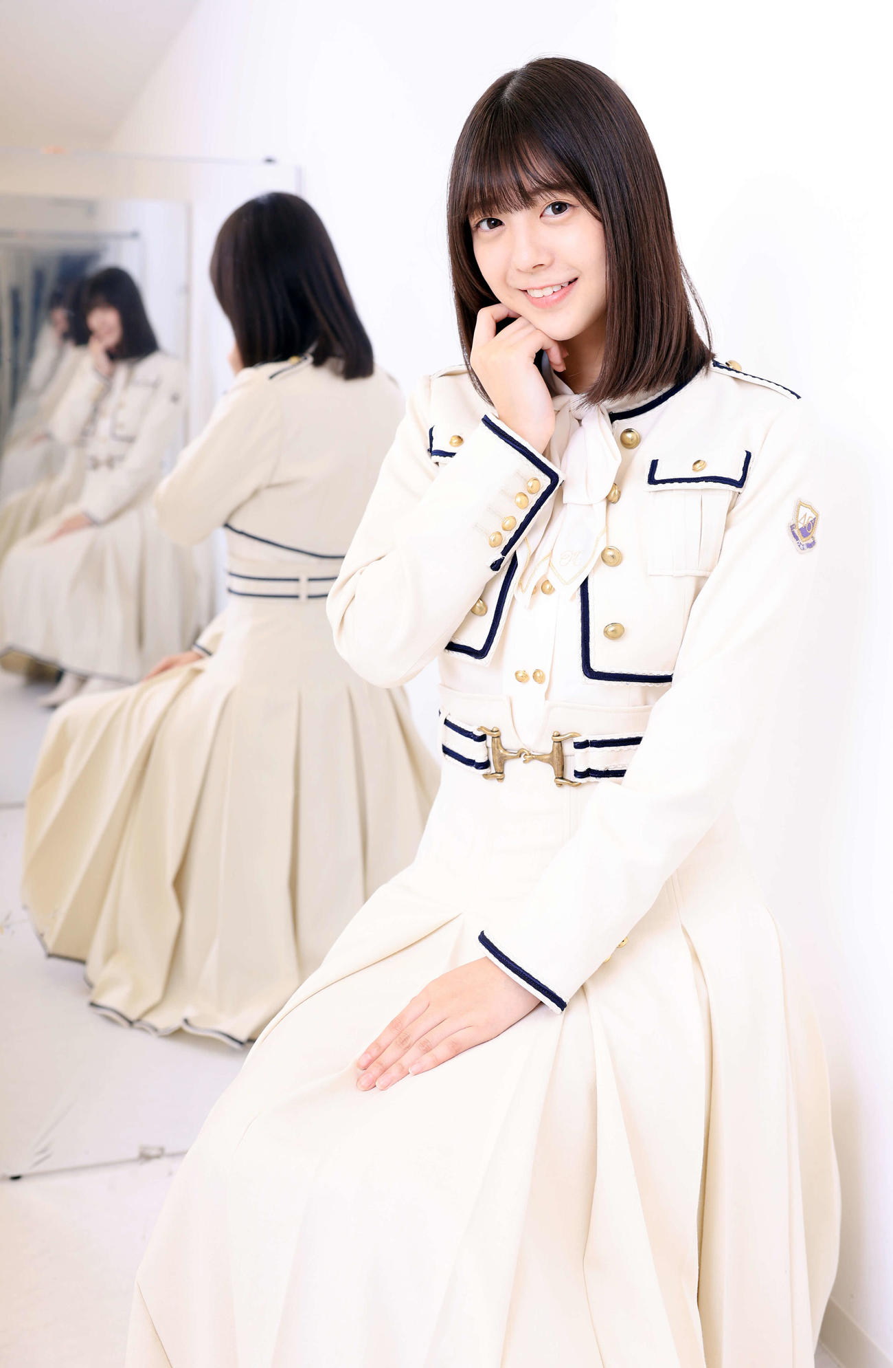 乃木坂46冨里奈央はアンダーライブ座長の大役に向け、柔らかな表情の奥に熱い思いを忍ばせる（撮影・浅見桂子）