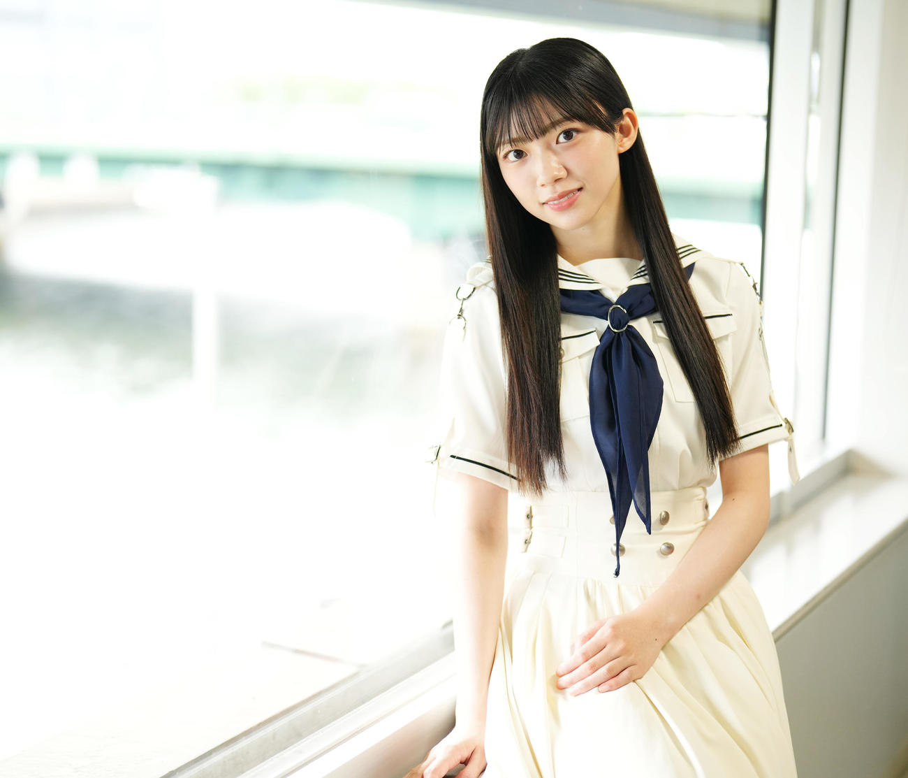 先輩たちとのエピソードを目を輝かせて語る櫻坂46の佐藤愛桜（撮影・菅敏）