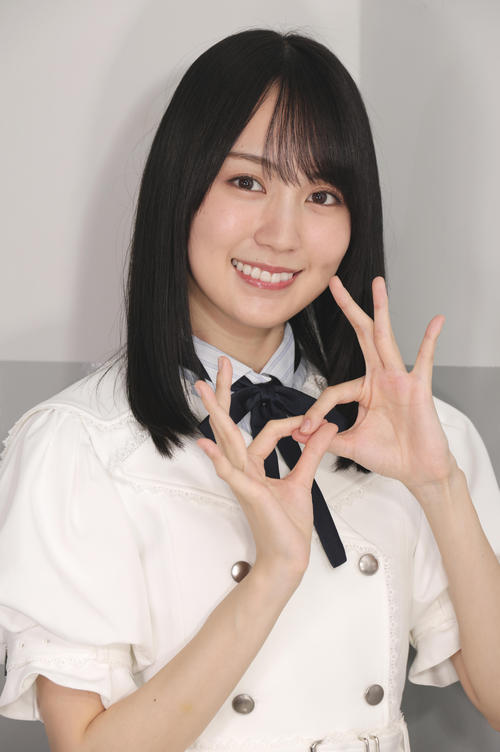 ライブへの意気込みなどを語る乃木坂46の賀喜遥香（撮影・中島郁夫）