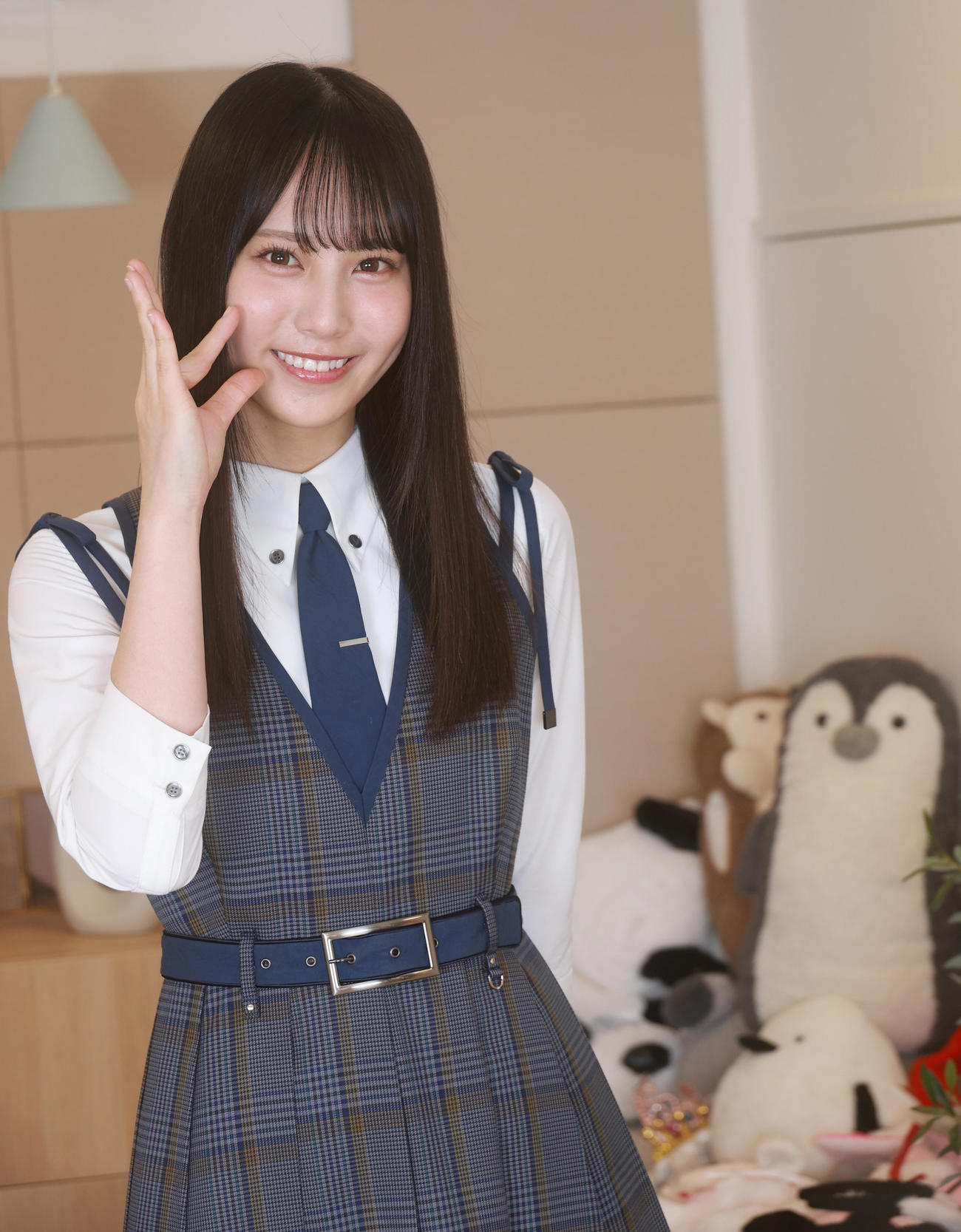 初センターへの意気込みを語る日向坂46松尾桜（撮影・中島郁夫）