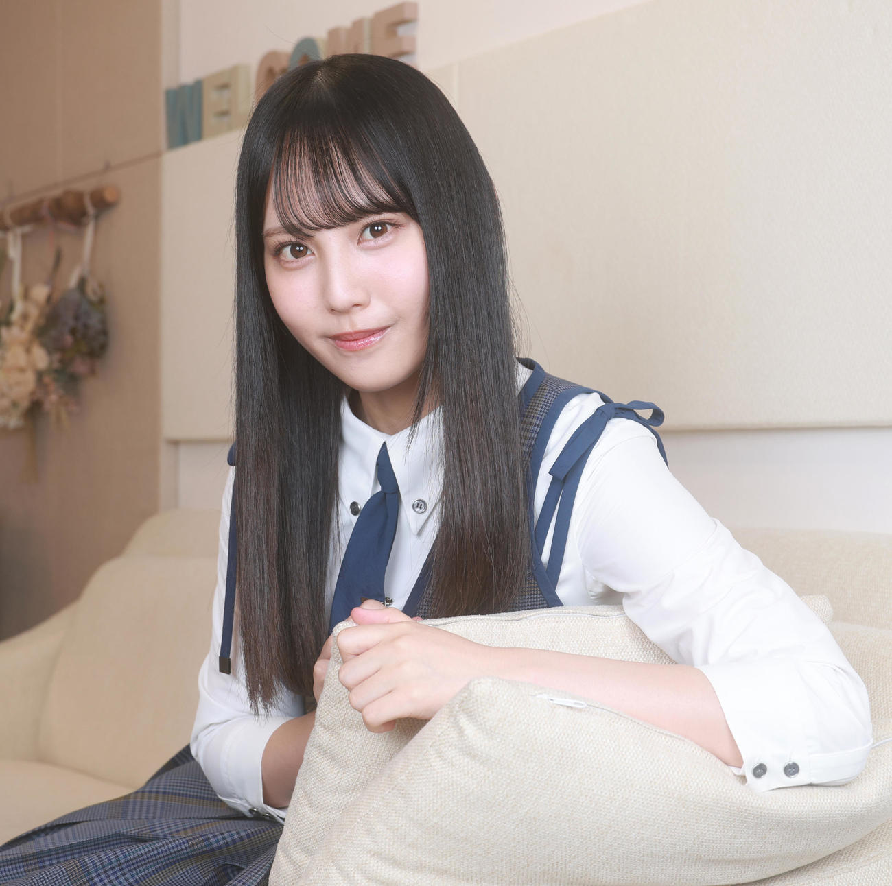 初センターへの意気込みを語る日向坂46松尾桜（撮影・中島郁夫）