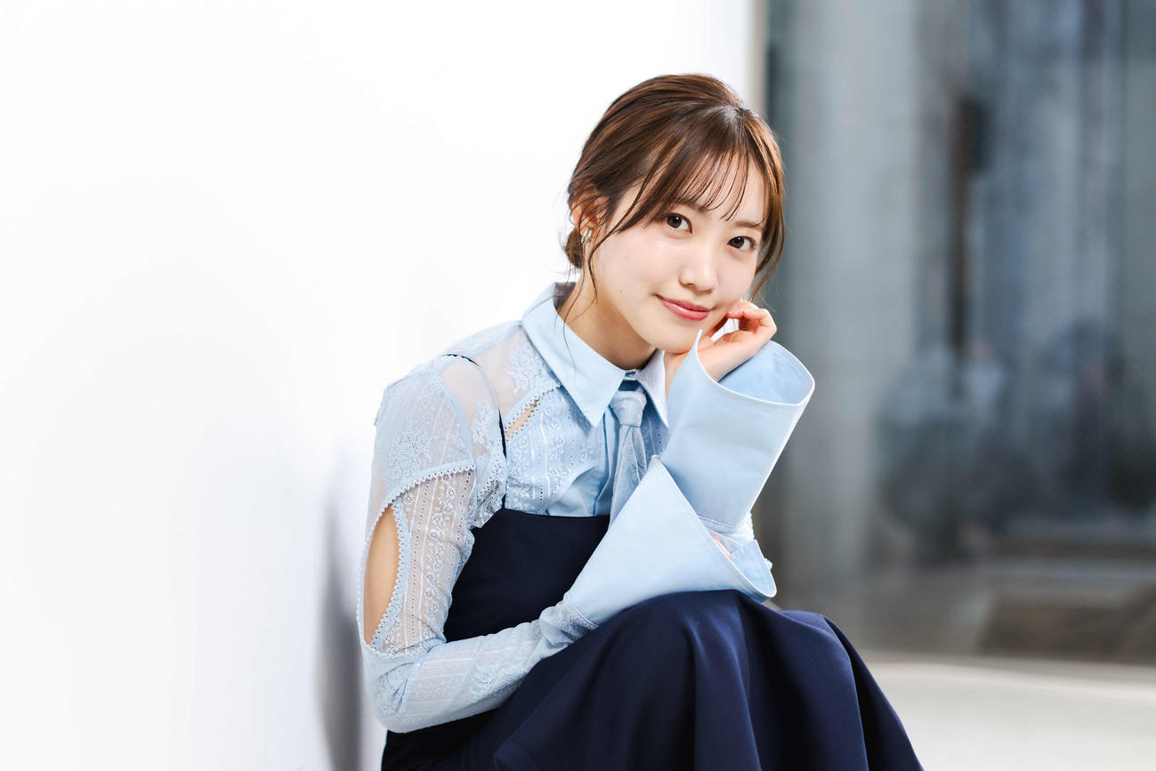 ファースト写真集「まつりの時間」について語った櫻坂46松田里奈(撮影・河田真司)