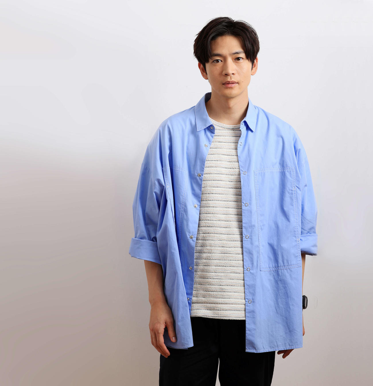 ただ立っているだけで「絵」になる松下洸平さん。真っすぐなまなざしから目をそらせませんでした（撮影・浅見桂子）