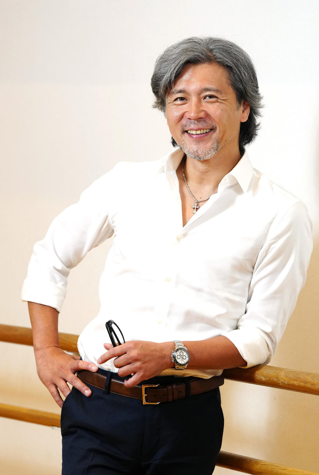 ファインダー越しに熊川哲也さんを見た瞬間に、心をひきつける存在感、魅力ある「熊川ワールド」に引き込まれた。どの構図で撮っても、かっこいい。「スター」「カリスマ」という以外で表す言葉が見つからなかった（撮影・江口和貴）