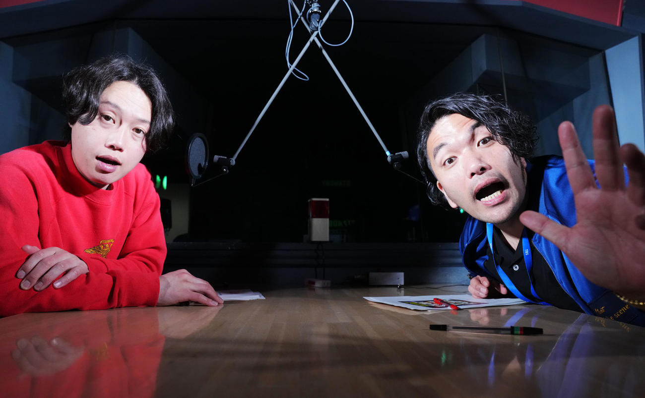ラジオでも見取り図ワールドでブースを包み込んでいたリリー（左）と盛山晋太郎（撮影・横山健太）