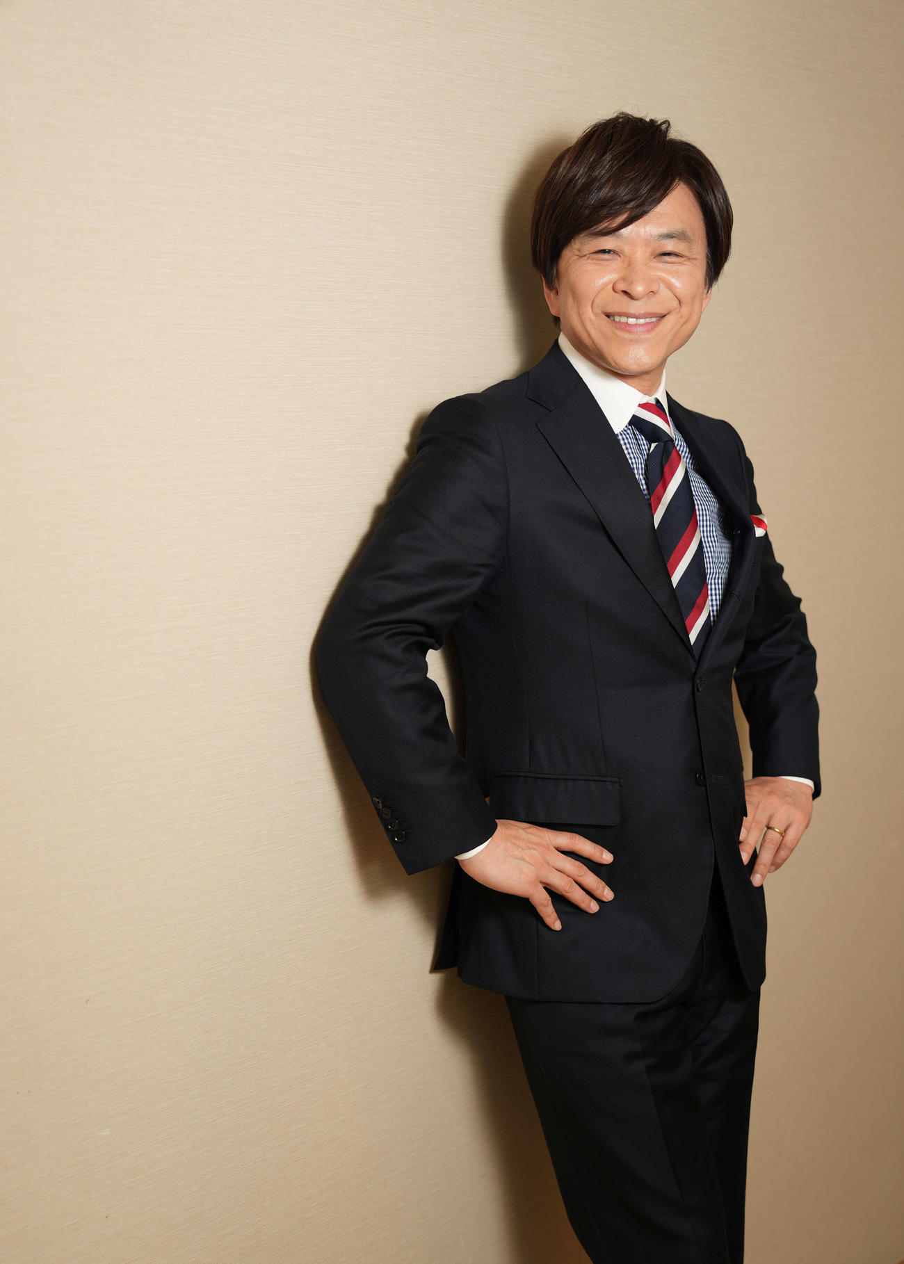 日本テレビ系「DayDay.」でMCを務める武田真一アナウンサー。テレビで受ける印象そのままで、優しい笑顔に癒やされました（撮影・鈴木みどり）