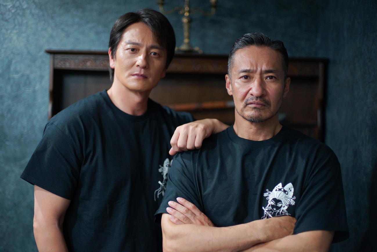 最新作について語った山口祥行（右）と本宮泰風（撮影・中島郁夫）