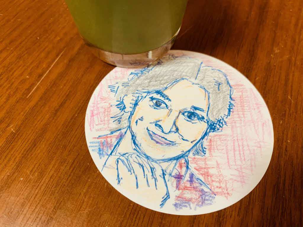 谷監督が描いた高崎翔太の似顔絵