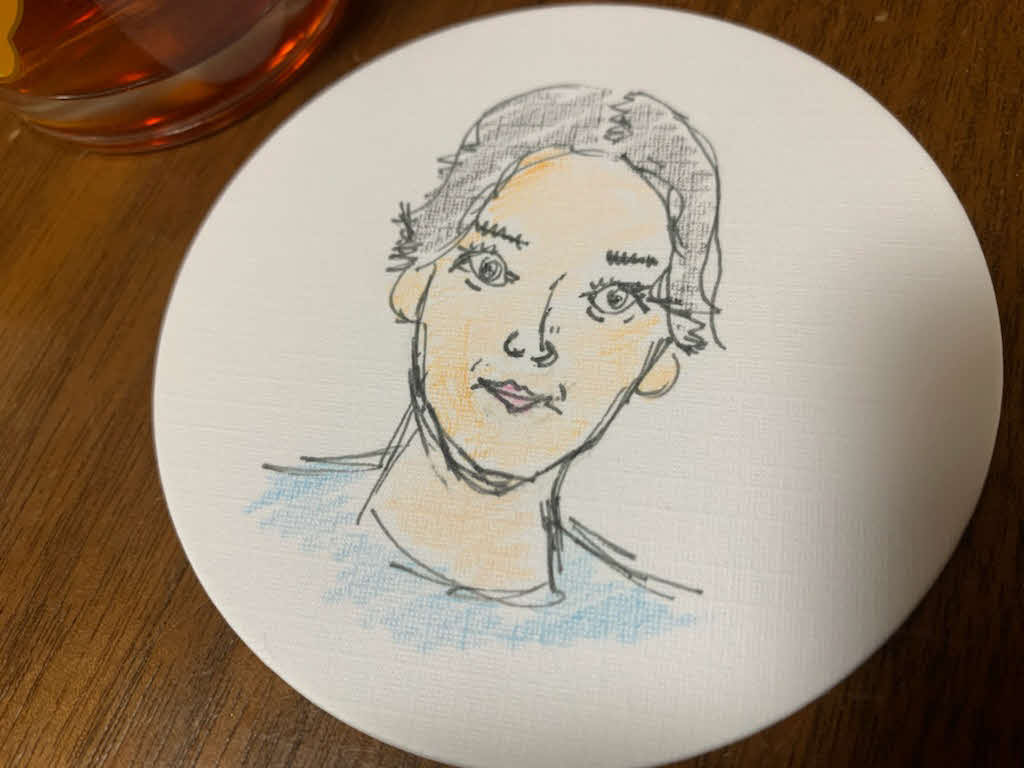 谷監督が描いた黒羽麻璃央の似顔絵