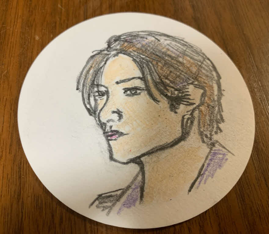 谷健二氏が描いた磯村勇斗の似顔絵　