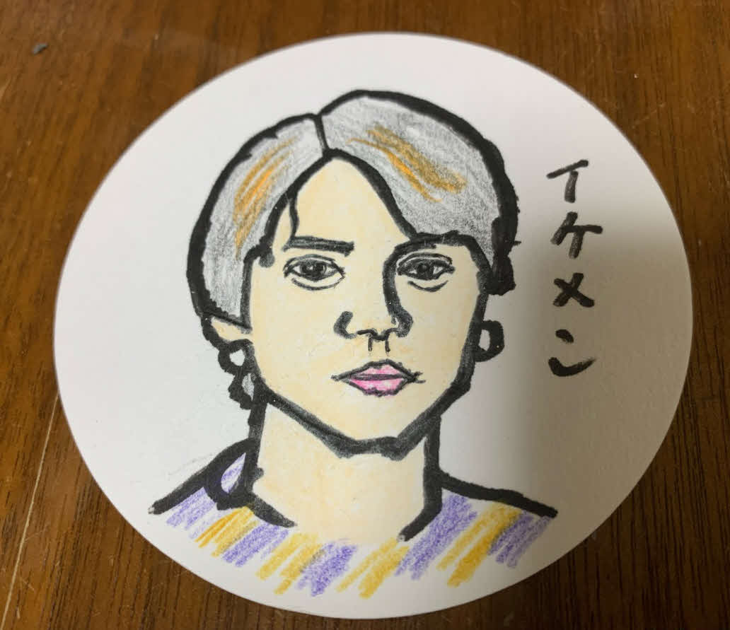 谷健二氏が描いた北村諒の似顔絵