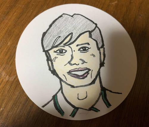 谷健二氏が描いた田中圭の似顔絵