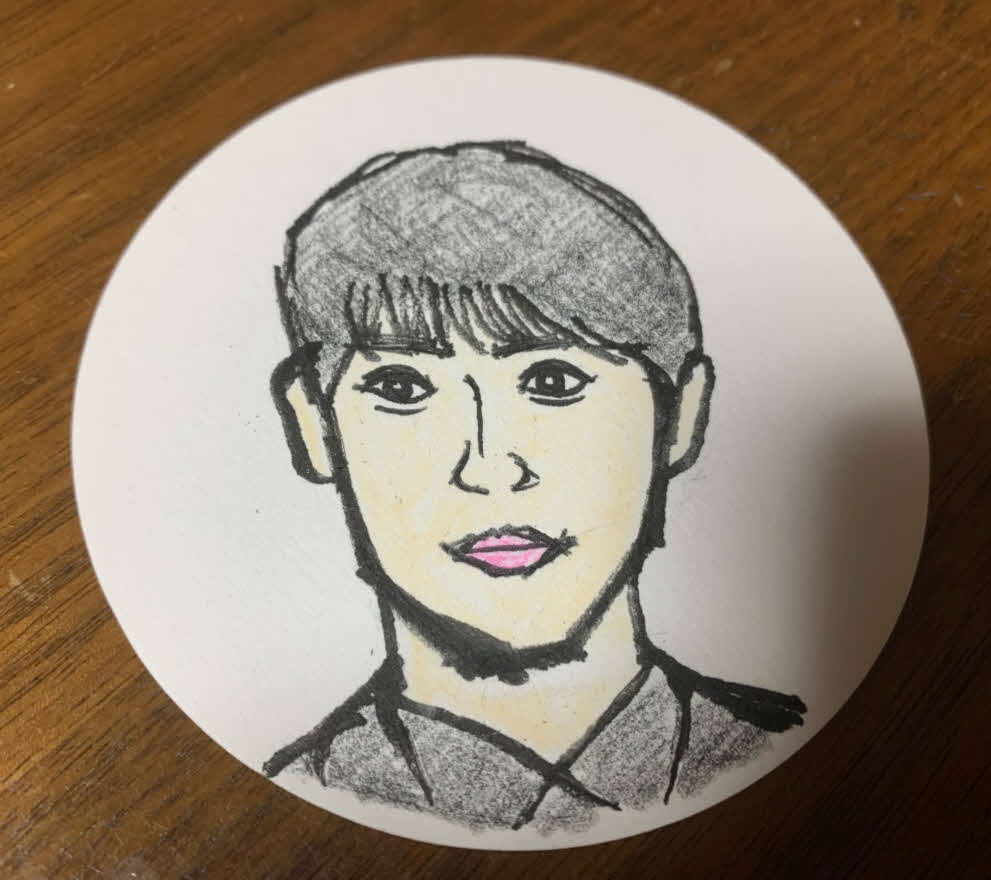 谷健二氏が描いた杉野遥亮の似顔絵