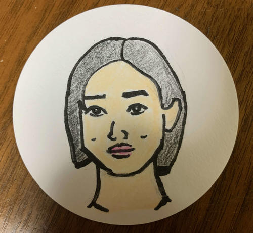 映画監督谷健二氏が描いた河合優実の似顔絵