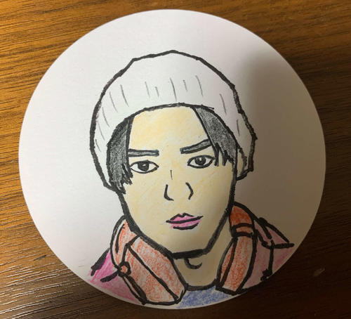 映画監督谷健二氏が描いた日向亘の似顔絵
