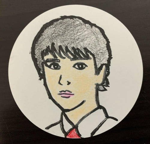 映画監督谷健二氏が描いた富樫慧士の似顔絵