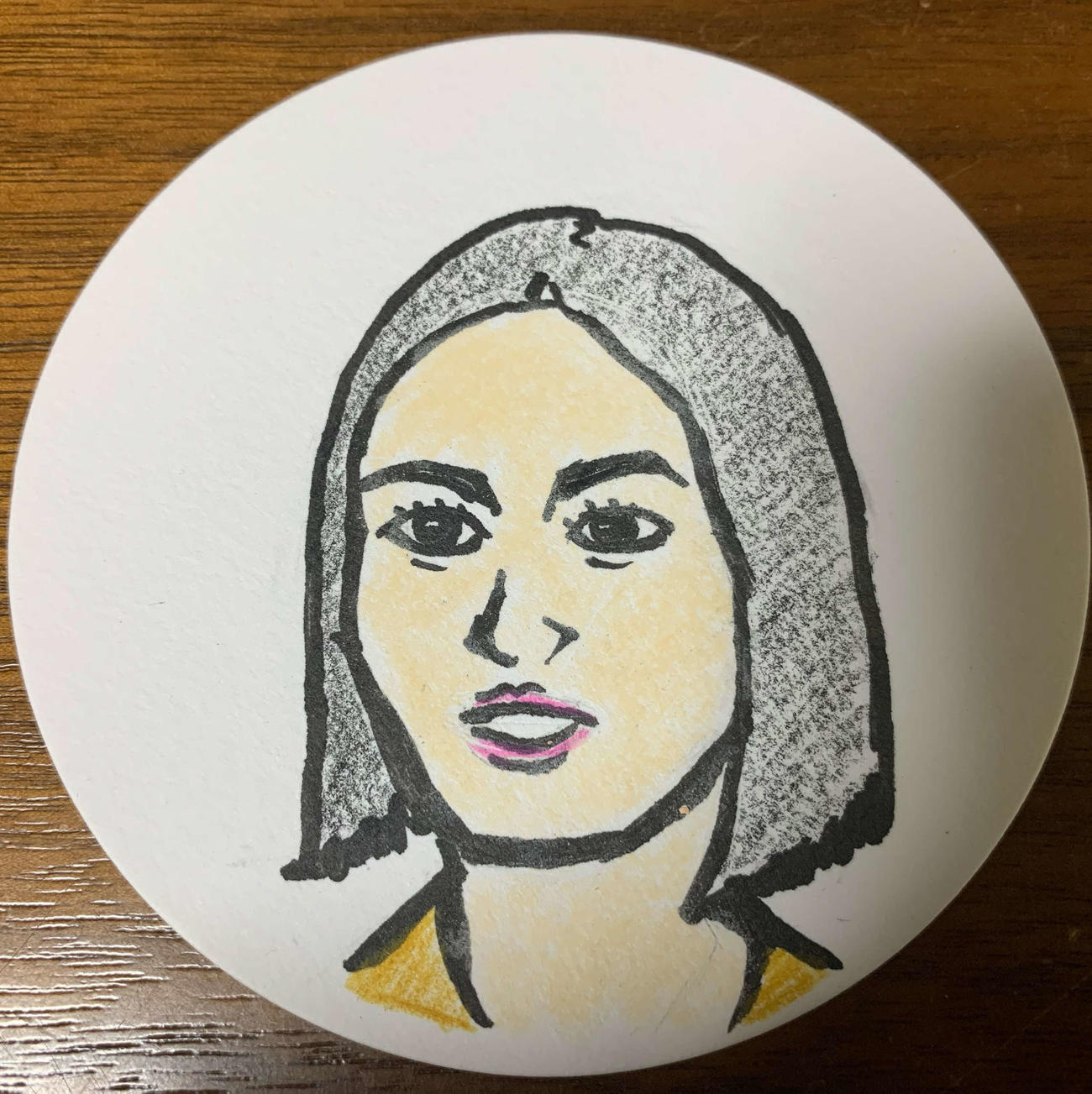 映画監督谷健二氏が描いた忽那汐里の似顔絵