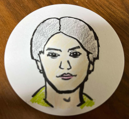 映画監督谷健二氏が描いた瀬戸利樹の似顔絵