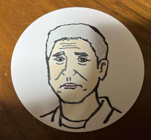 映画監督谷健二氏が描いた小林薫の似顔絵