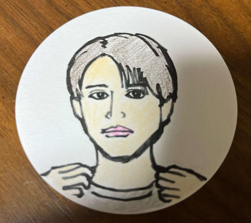 映画監督谷健二氏が描いた石山順征の似顔絵