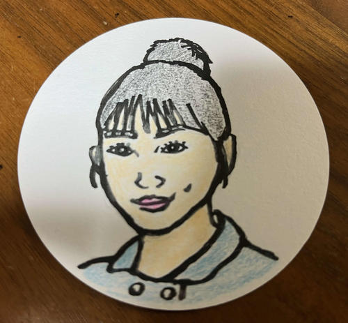 映画監督谷健二氏が描いた川栄李奈の似顔絵