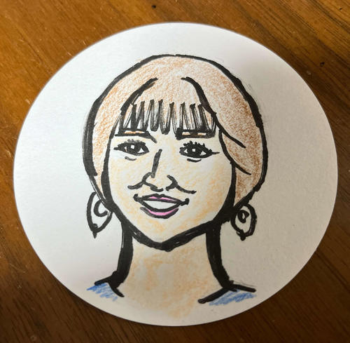 映画監督谷健二氏が描いた篠田麻里子の似顔絵