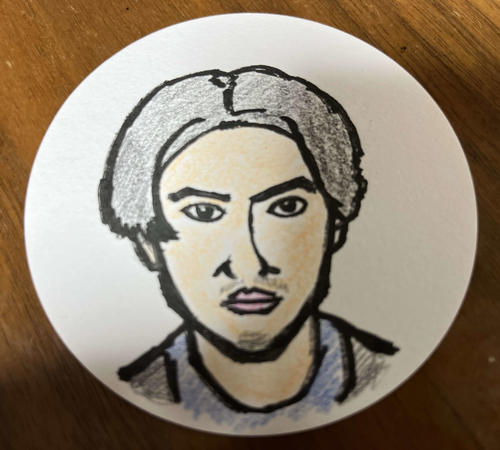 映画監督谷健二氏が描いた賀来賢人の似顔絵