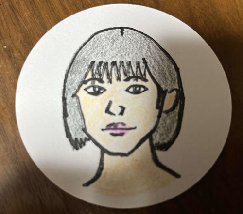 映画監督谷健二氏が描いた加藤小夏の似顔絵