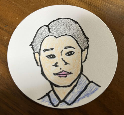 映画監督谷健二氏が描いた矢本悠馬の似顔絵　