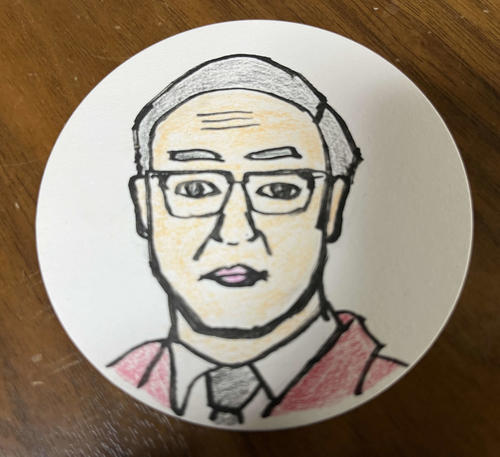 映画監督谷健二氏が描いた角田晃広の似顔絵　