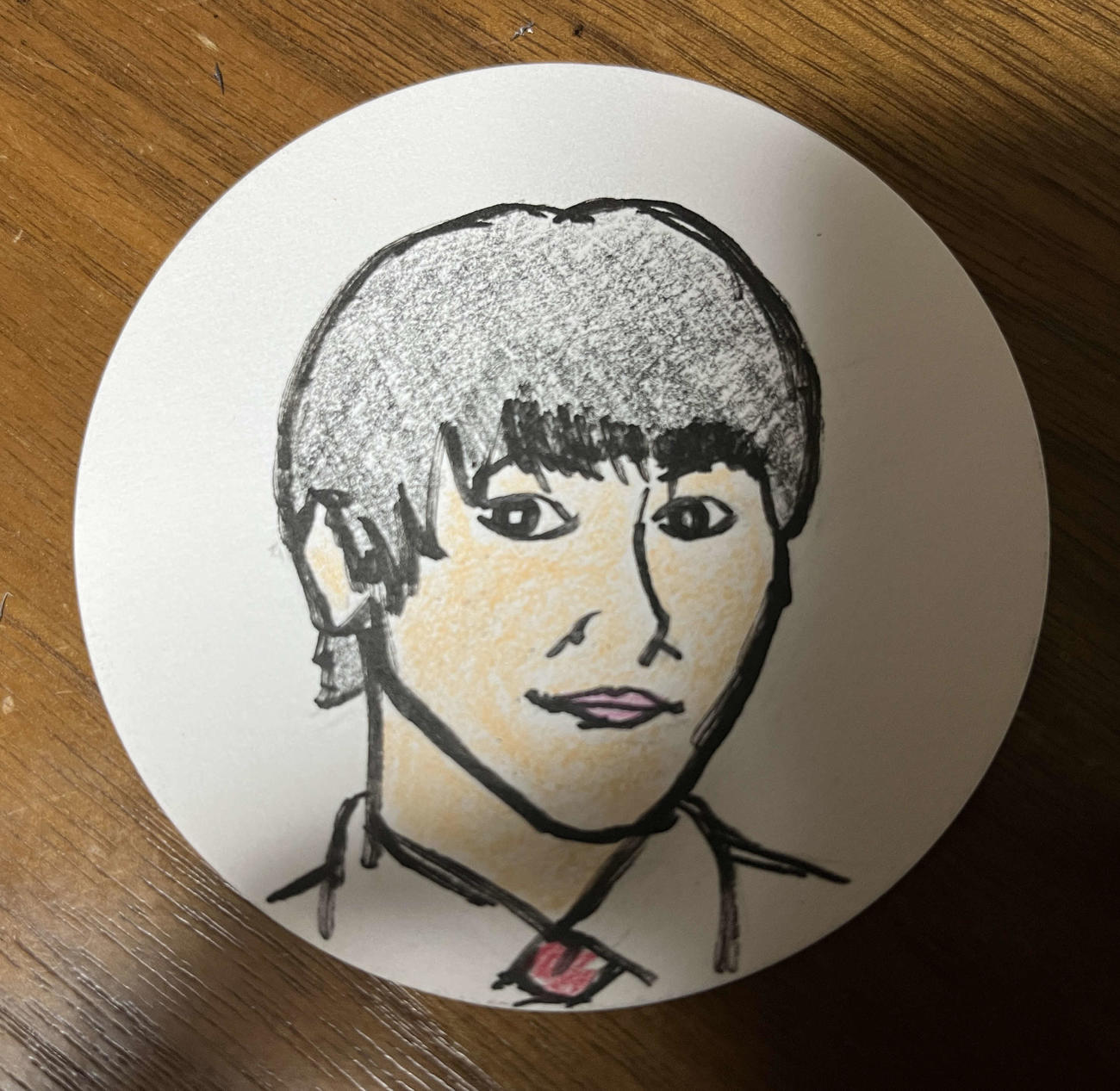 映画監督谷健二氏が描いた佐藤倖斗の似顔絵