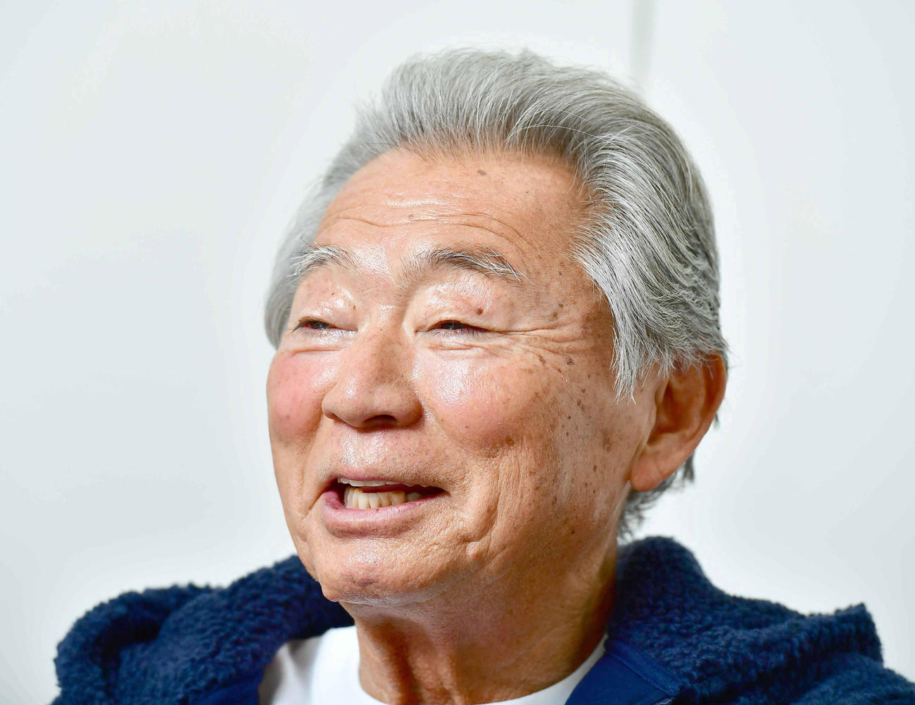 インタビューに応じ、今後について語るみのもんた