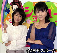 生野陽子アナウンサー（左）と先輩の高島彩アナ（撮影・村上久美子）