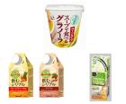 上から時計回りに、永谷園、キッコーマン飲料、雪印メグミルクの各商品（共同）