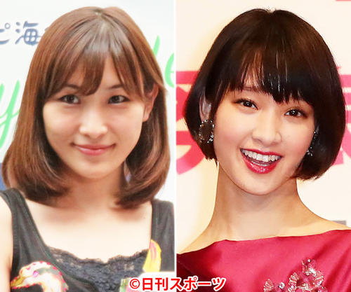 はあちゅうさん、剛力彩芽（右）