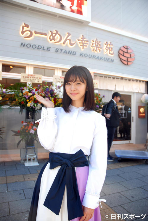 「幸楽苑　平河町店」リニューアルイベントに出席した市川美織（撮影・大友陽平）