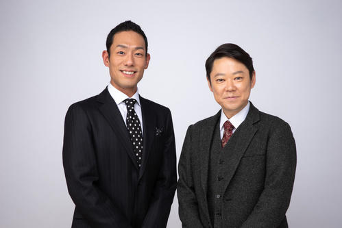 NHK大河ドラマ「いだてん~東京オリムピック噺」で主演を務める中村勘九郎(左)と阿部サダヲ