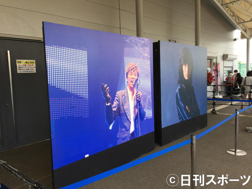 西城秀樹さんのメモリアルイベント「“HIDEKI　UNFORGETTABLE”DAYS」で展示されたパネル（撮影・大友陽平）